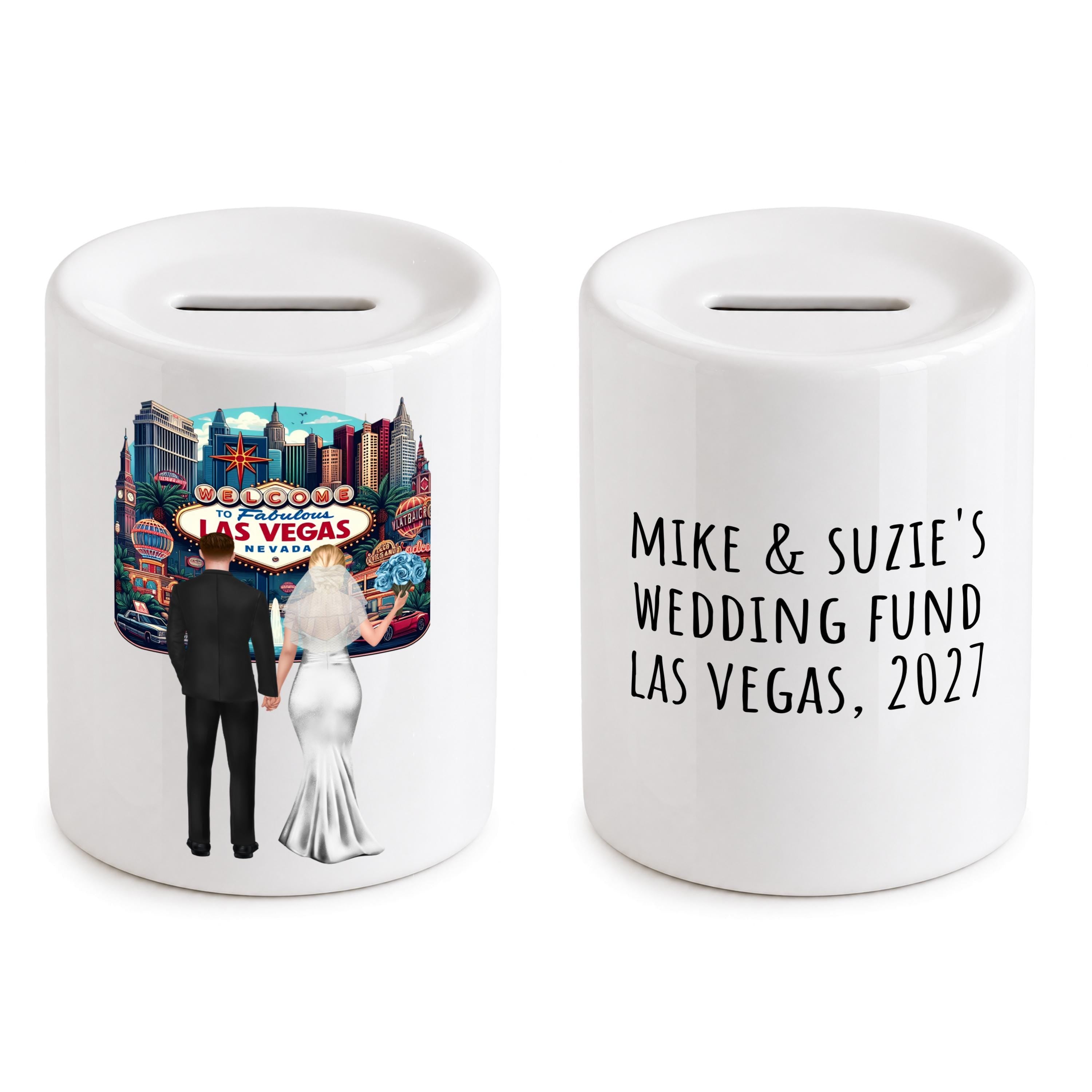 Personalized Las Vegas Wedding Fund Money Box piggy bank