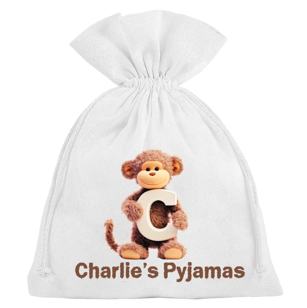 Monkey Pyjama Bag Personalised Sleepover Slumber Party Teddy