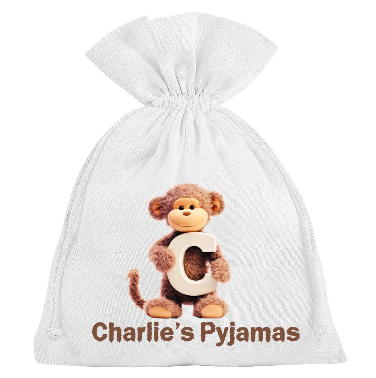 Monkey Pyjama Bag Personalised Sleepover Slumber Party Teddy