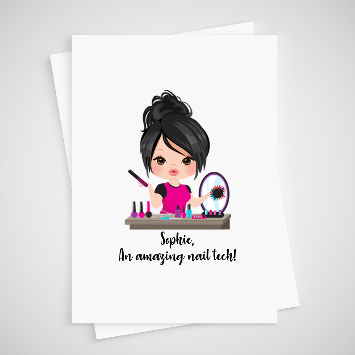 Nail Tech Card Personalised for manicurist technician
