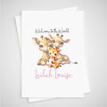 Giraffe Baby Card Personalised Girl Newborn Welcome to the World
