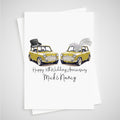 Mini 50th Anniversary Card Personalised Cooper Golden Car Bride Groom
