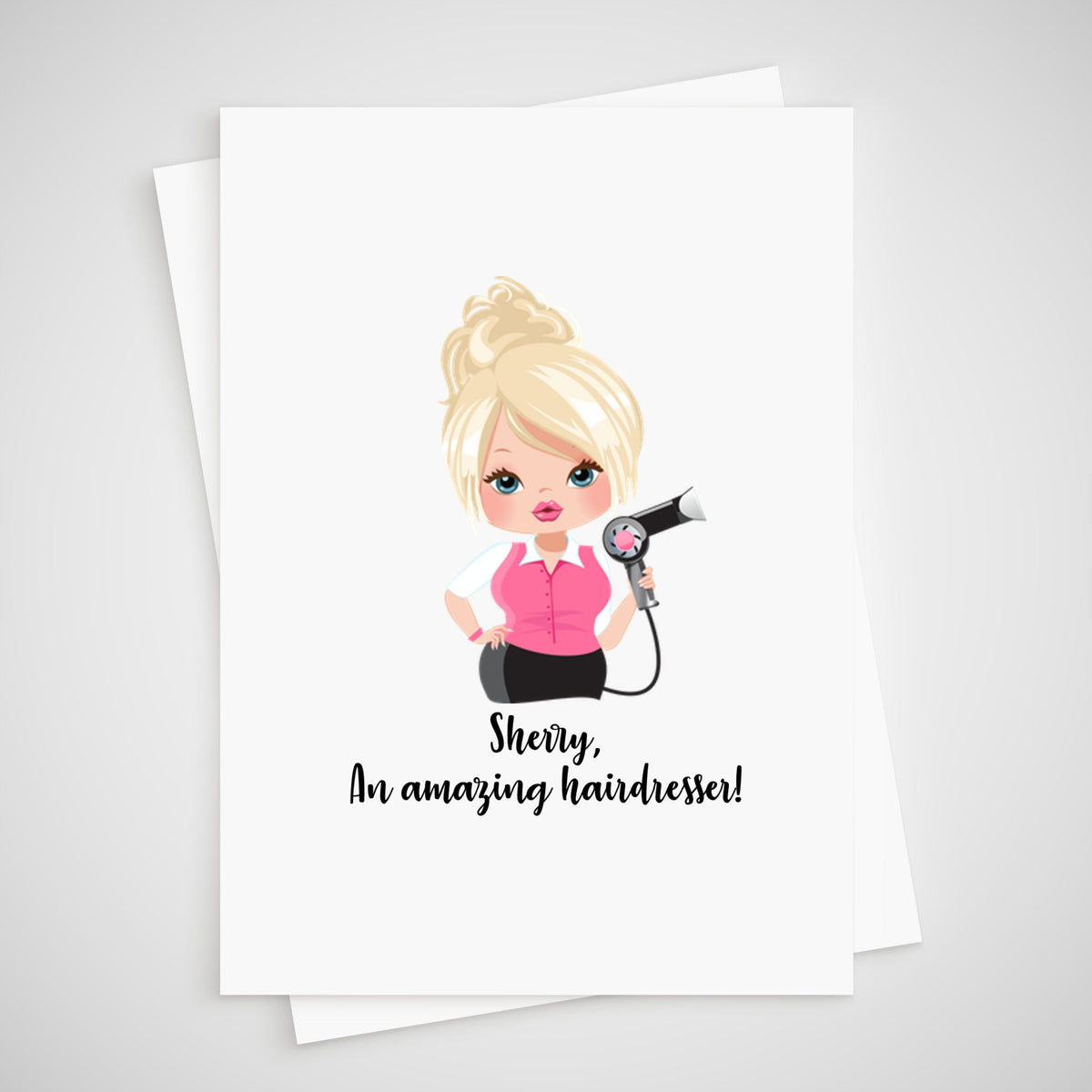 Hairdresser Card for hair stylist Personalised thank you