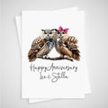 Owl Anniversary Card Personalised