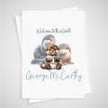 Otter Baby Boy Card Personalised  Newborn Welcome to the World
