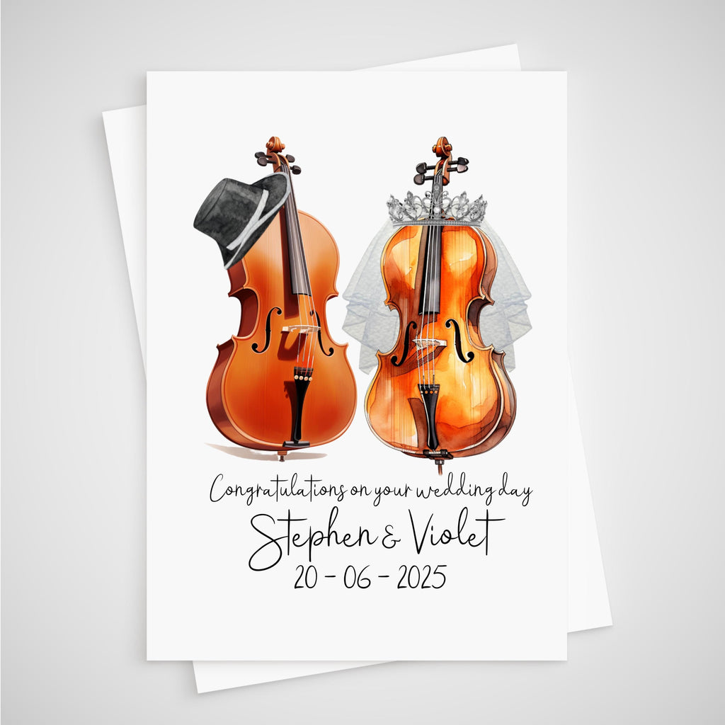 Cello Wedding Card Personalised Musician String Orchestra