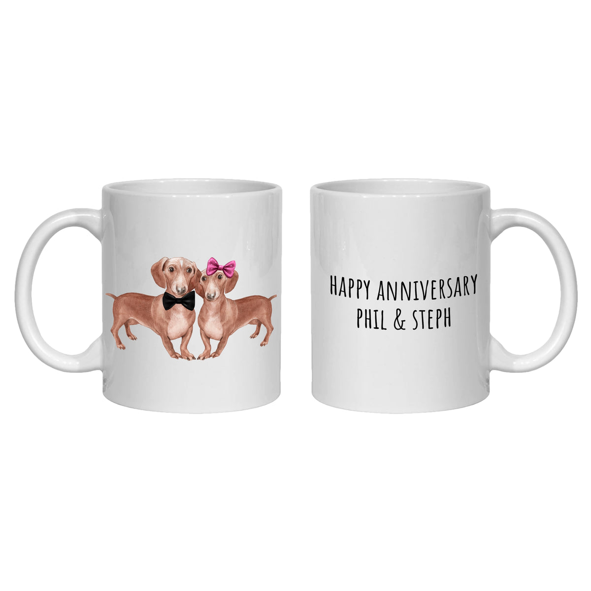 Dachshund Personalised Anniversary Mug Sausage Dogs Gift