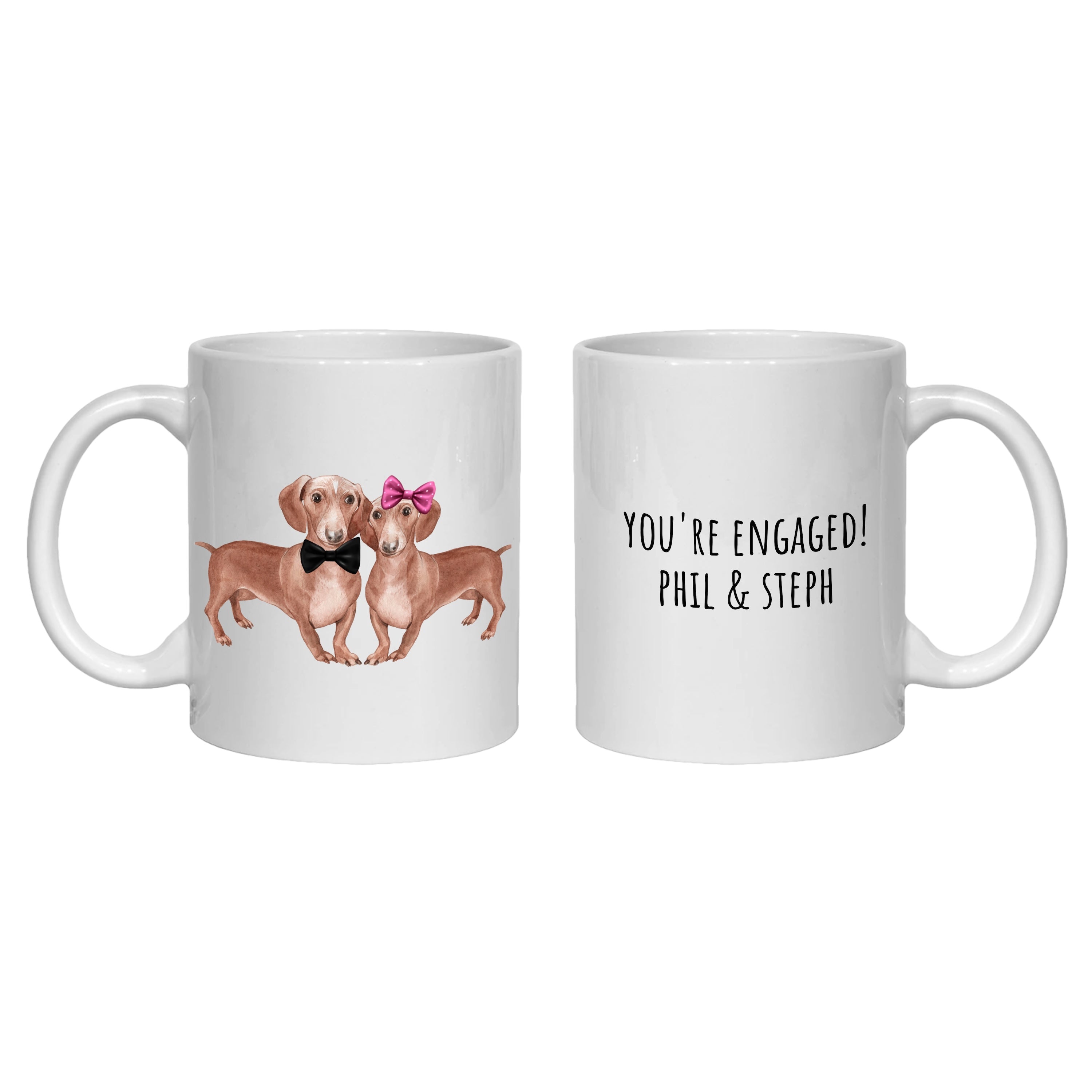 Dachshund Engagement Personalised Mug Sausage Dogs Gift
