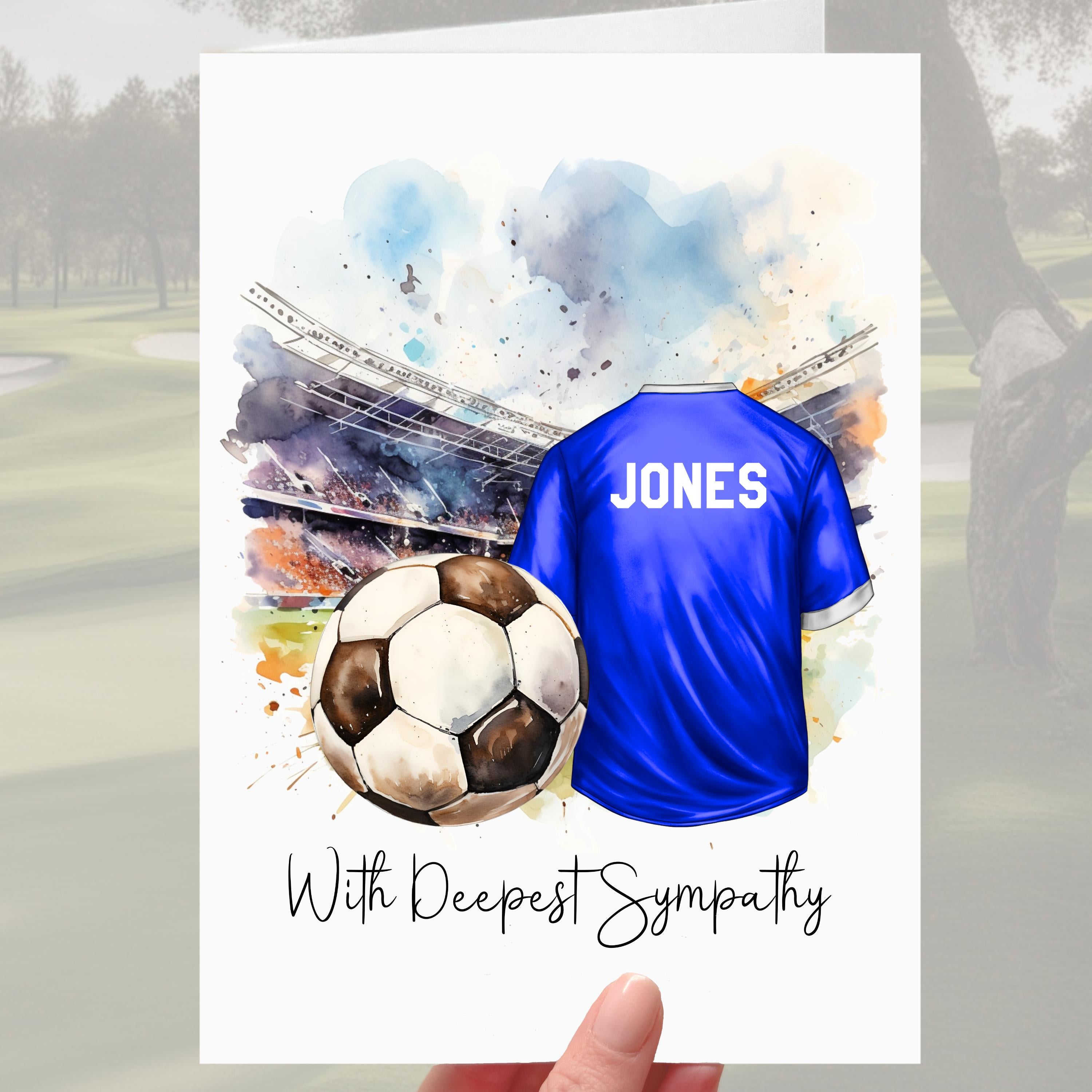 Football Sympathy Card Cardiff Grief Mourning Soccer Bluebirds