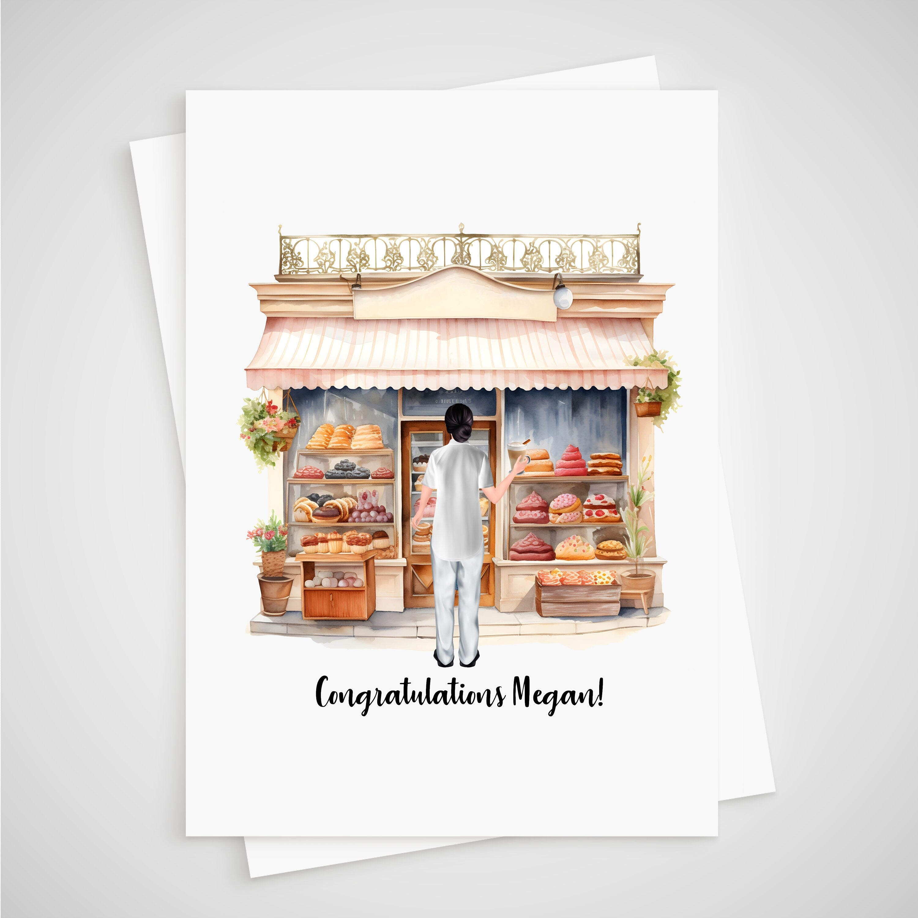 Baker New Job Card Personalised Bakery Congratulations