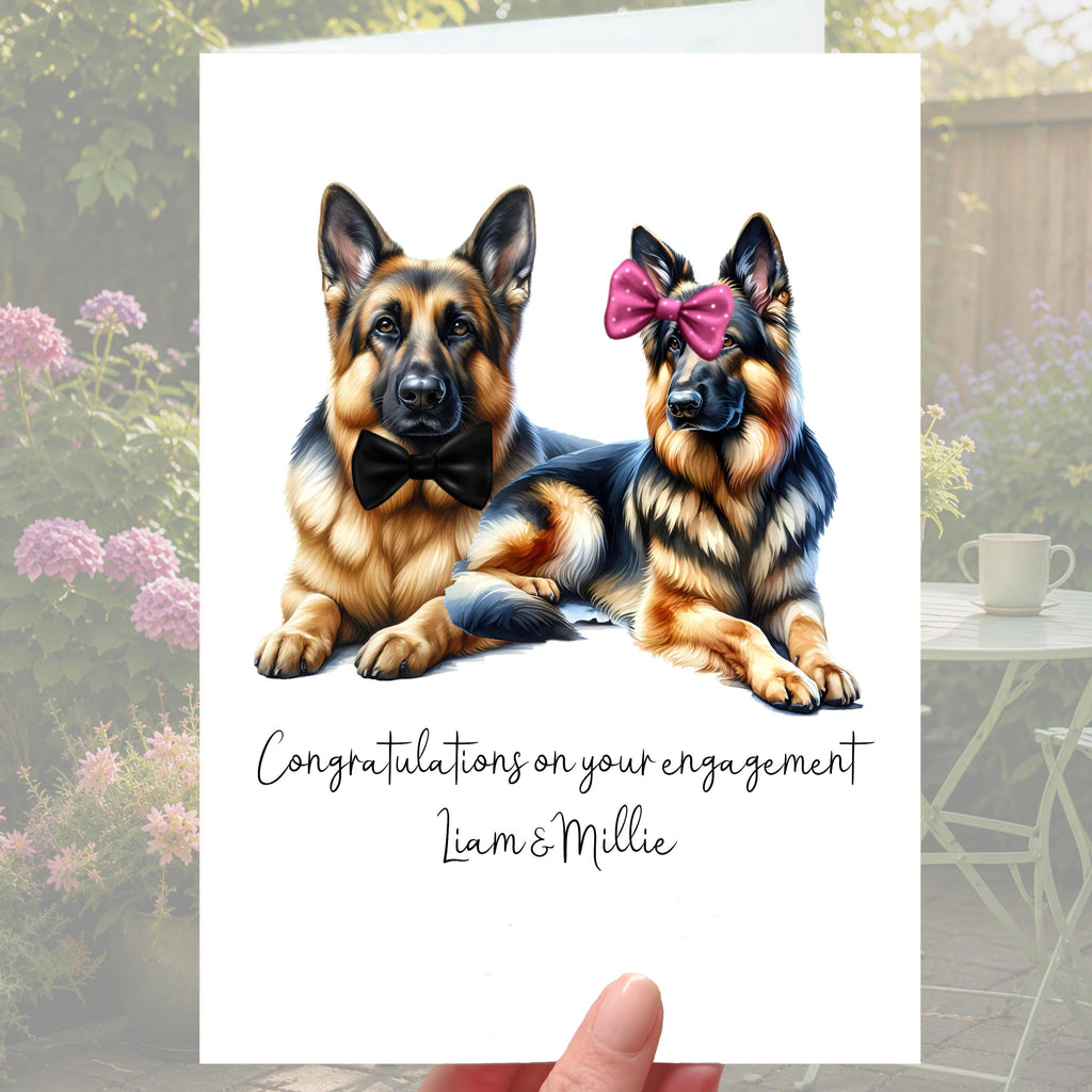 Alsatian Dog Engagement Card Personalised German Shepherd