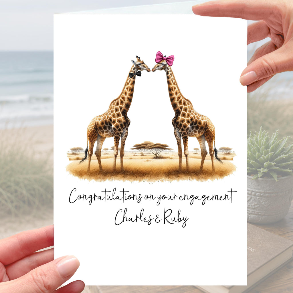 Giraffe Engagement Card Personalised