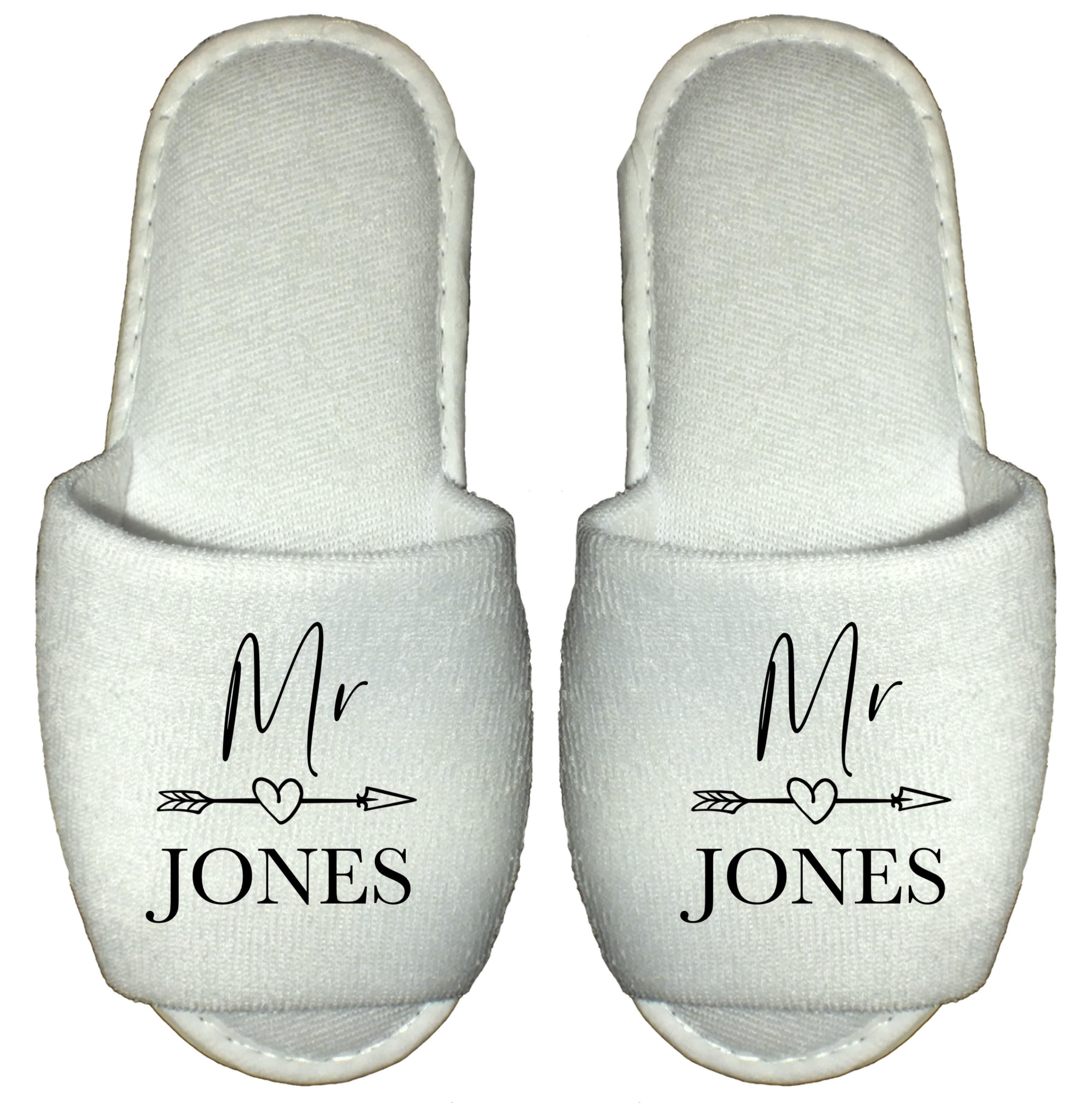 Personalised Mr Mrs Spa Slippers Wedding Gift Honeymoon