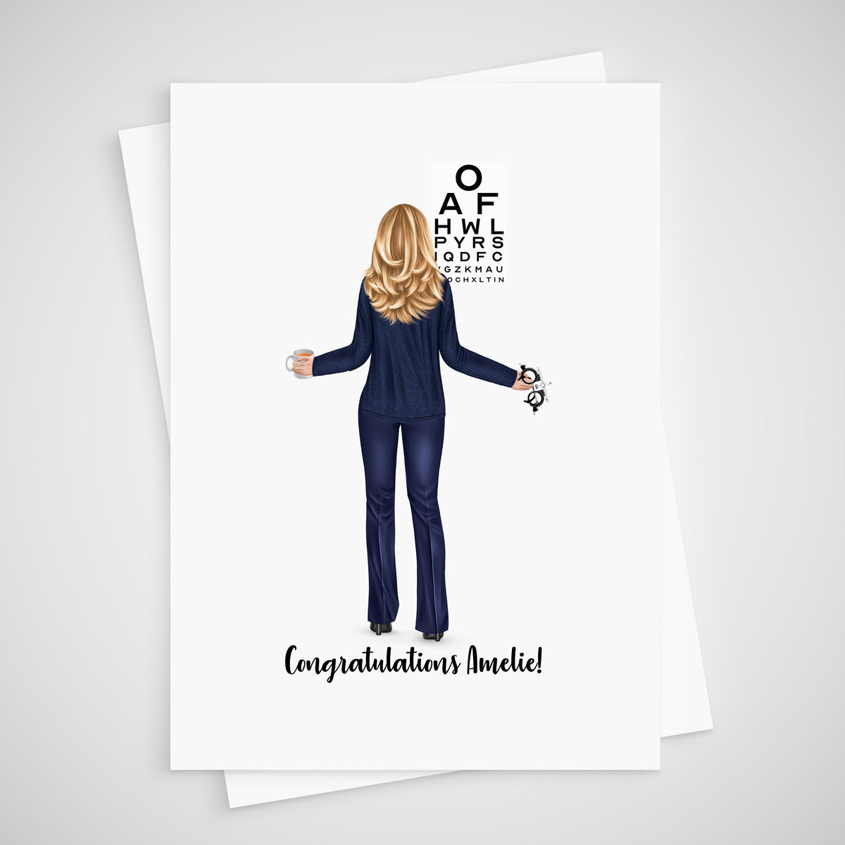 Optician Congratulations Card Personalised for her
