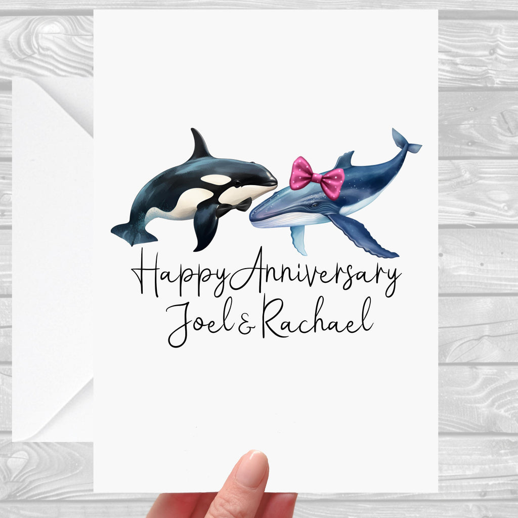 Whale Anniversary Card Personalised