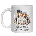 Beagle Wedding Personalised Mug Dogs