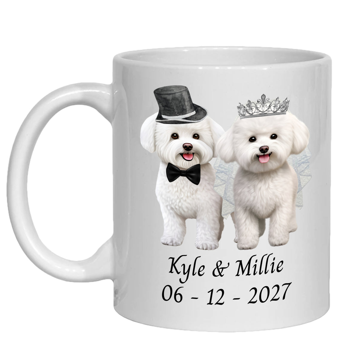 Bichon Frise Wedding Personalised Mug Dogs Gift