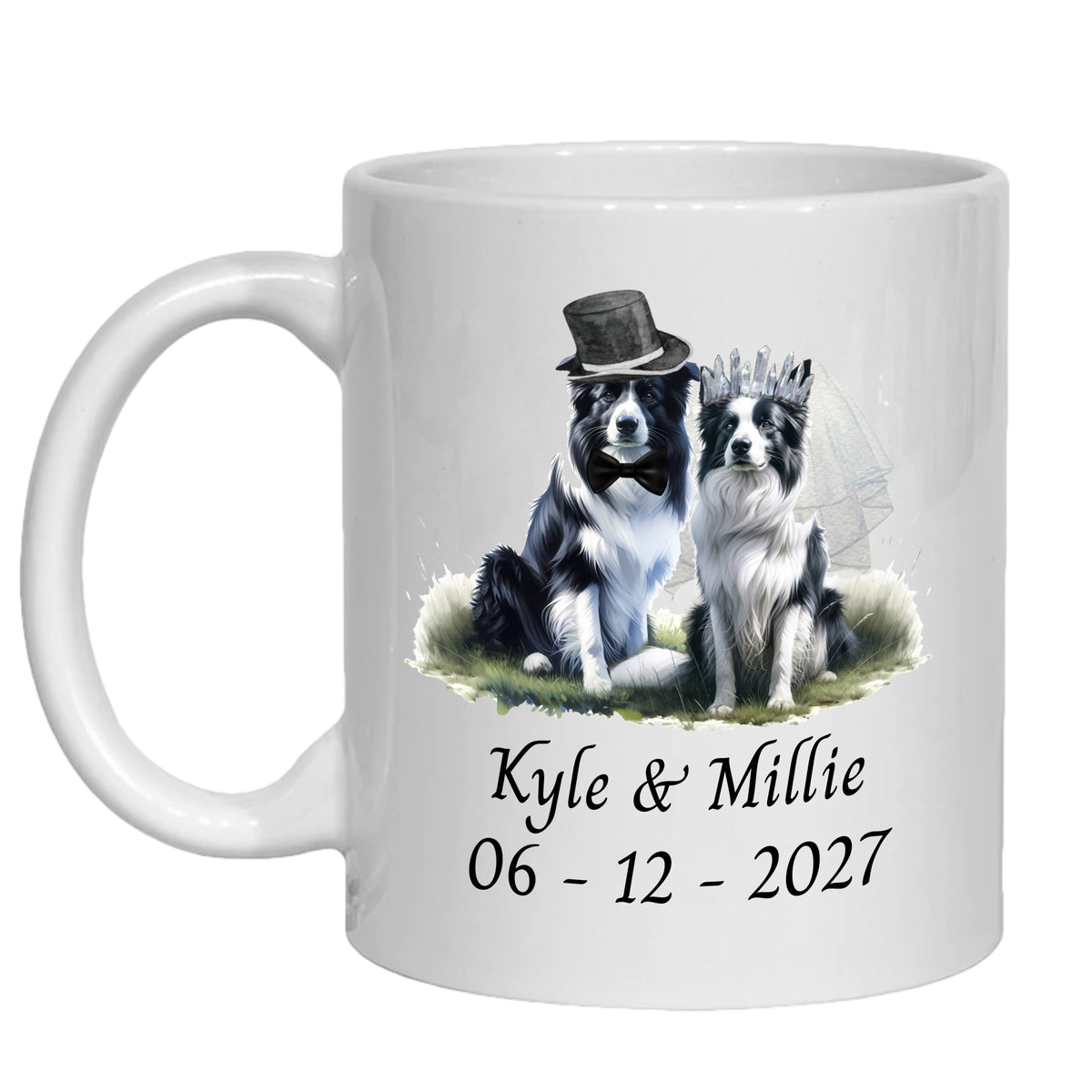 Border Collie Wedding Personalised Mug Dogs Gift Sheepdog