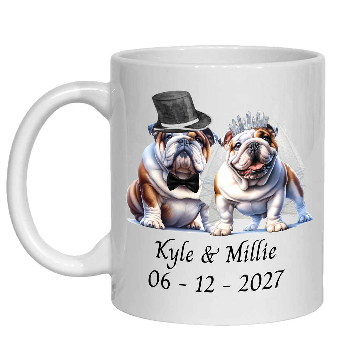 British Bulldog Wedding Personalised Mug Dogs Gift