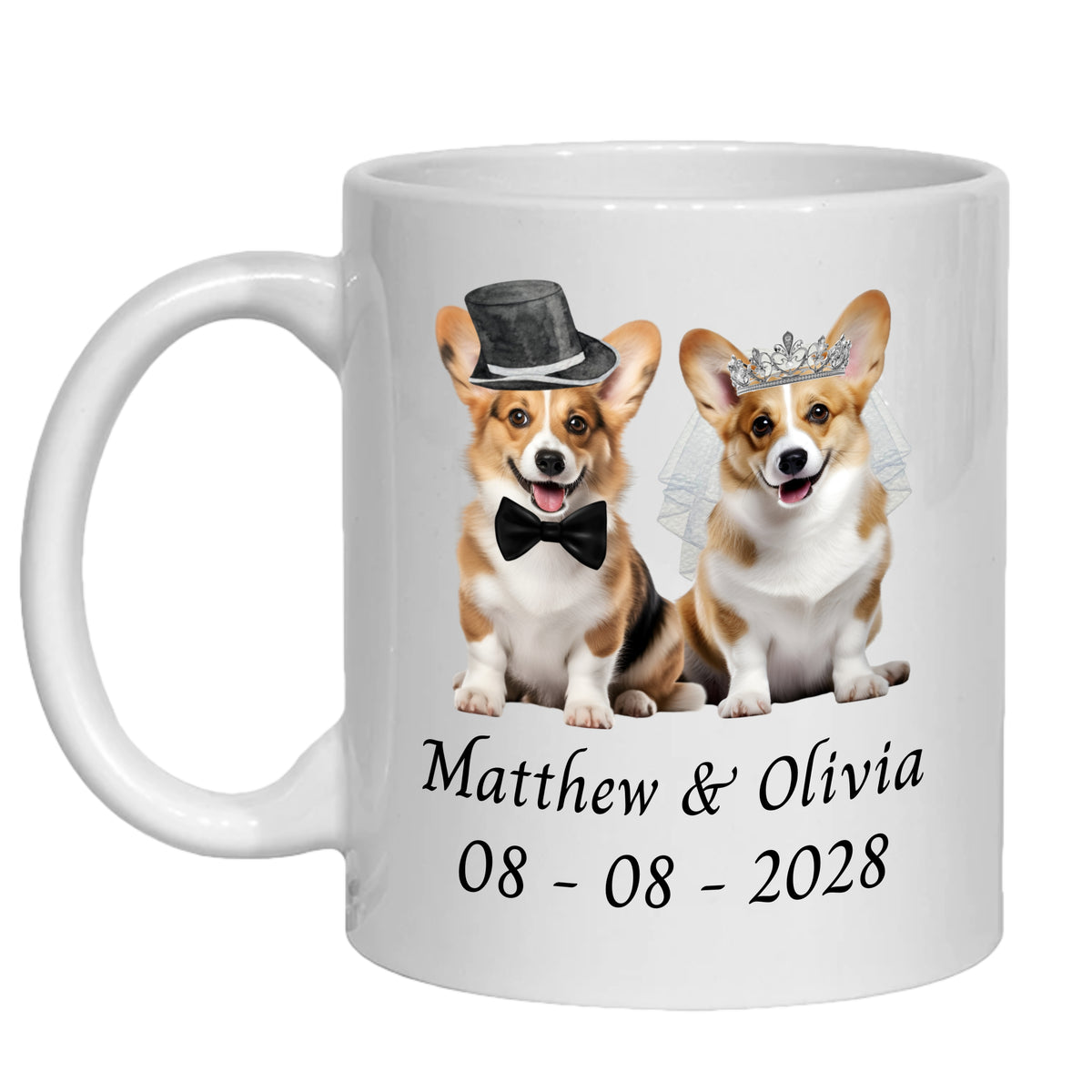 Corgi Wedding Personalised Mug Dogs Gift Welsh
