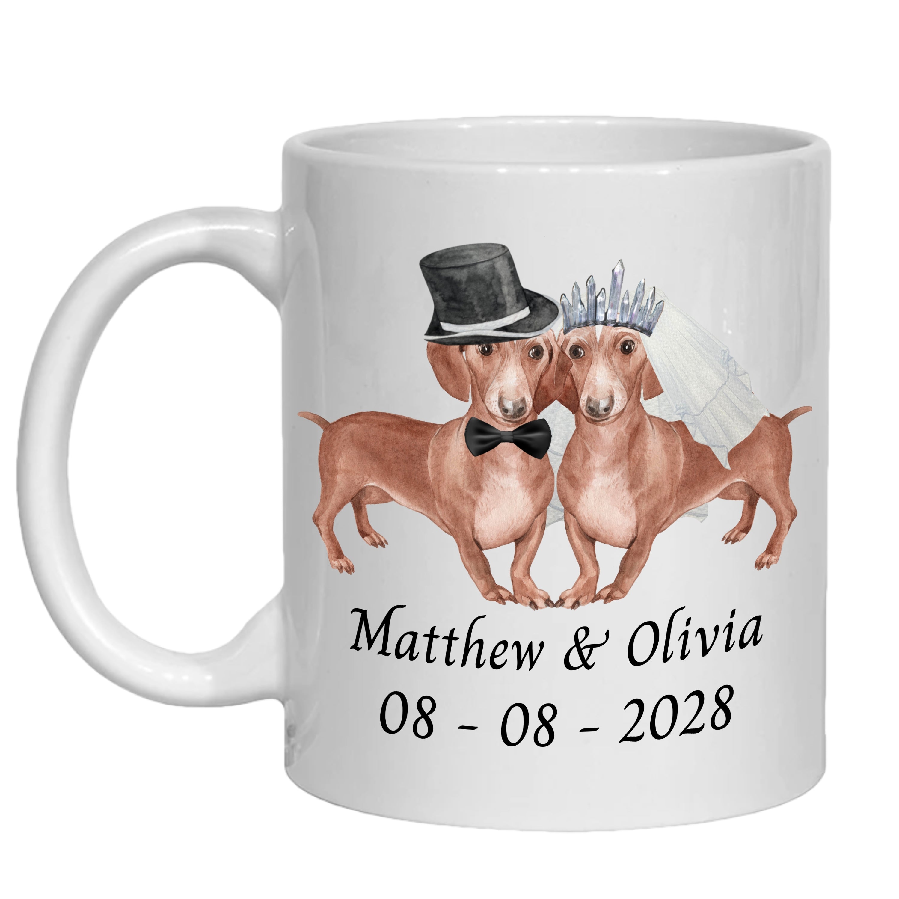 Dachshund Wedding Personalised Mug Dogs Gift Sausage Dog