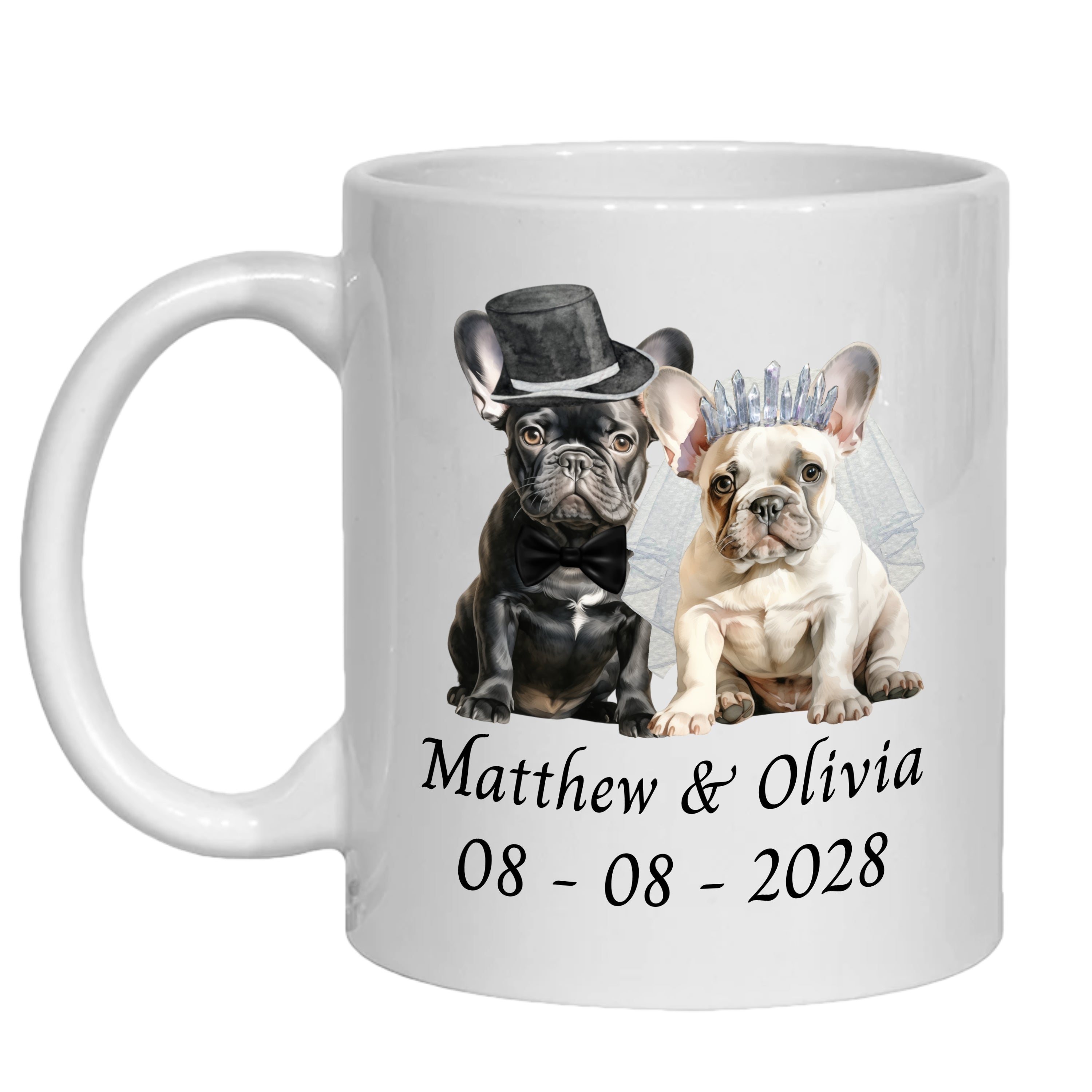 French Bulldog Wedding Personalised Mug Dogs Gift Frenchie