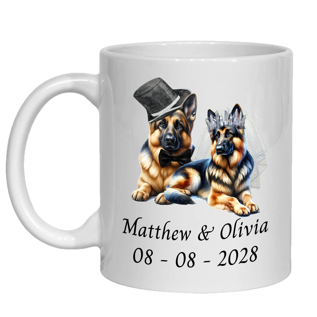 Alsatian Wedding Personalised Mug Dogs Gift German Shepherd