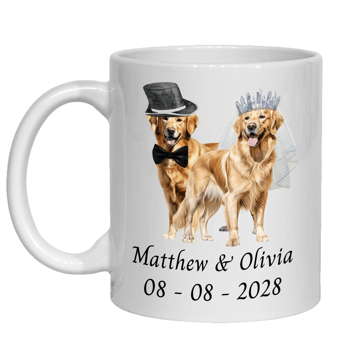 Golden Retriever Wedding Personalised Mug Dogs Gift