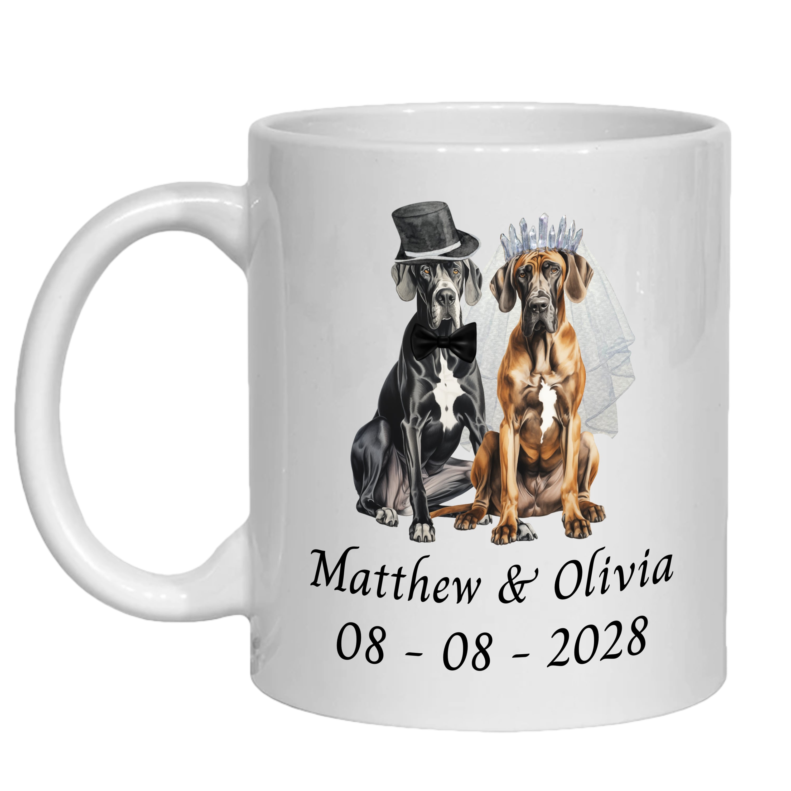 Great Dane Wedding Personalised Mug Dogs Gift