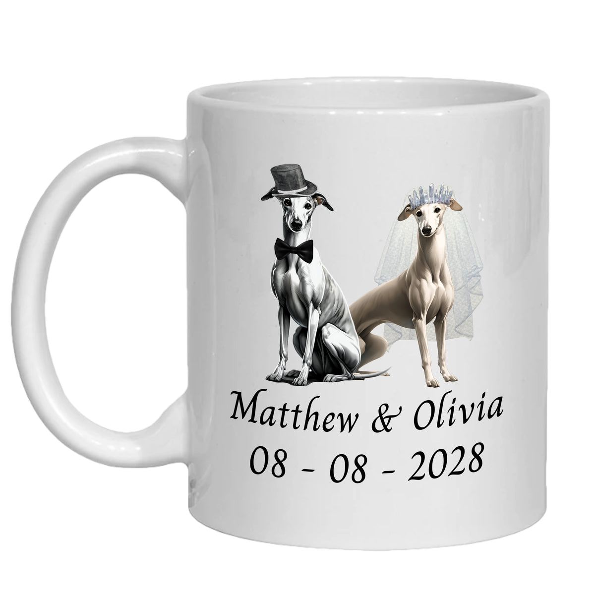 Greyhound Wedding Personalised Mug Dogs Gift Whippet