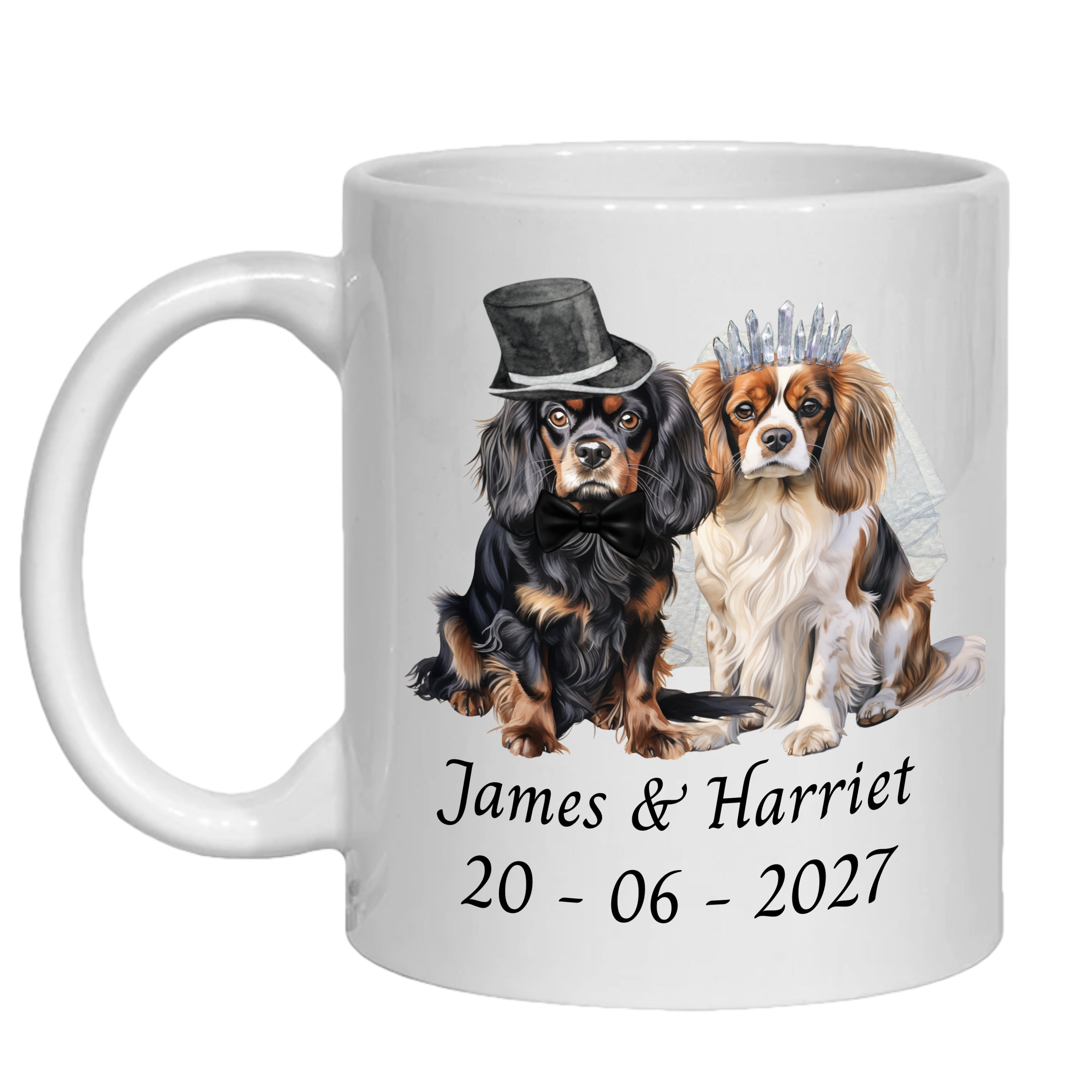 King Charles Spaniel Wedding Personalised Mug Dogs Gift