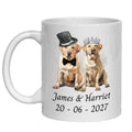 Labrador Wedding Personalised Mug Golden Chocolate Black