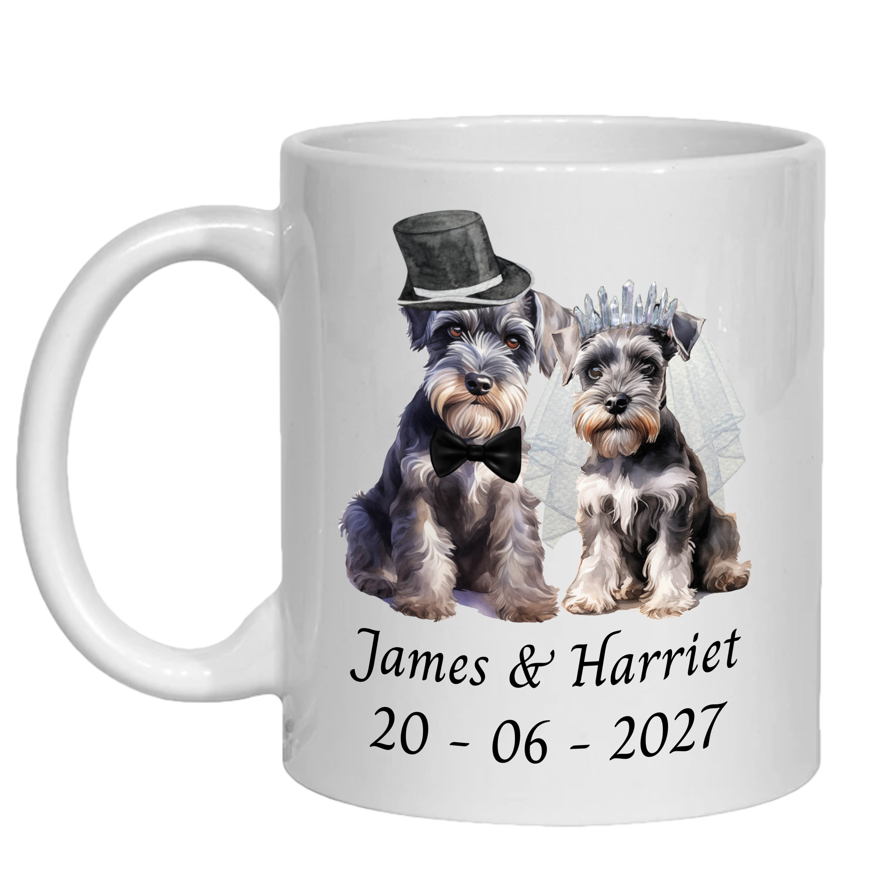 Miniature Schnauzer Wedding Personalised Mug Dogs Gift