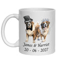 St Bernards Wedding Personalised Mug Dogs