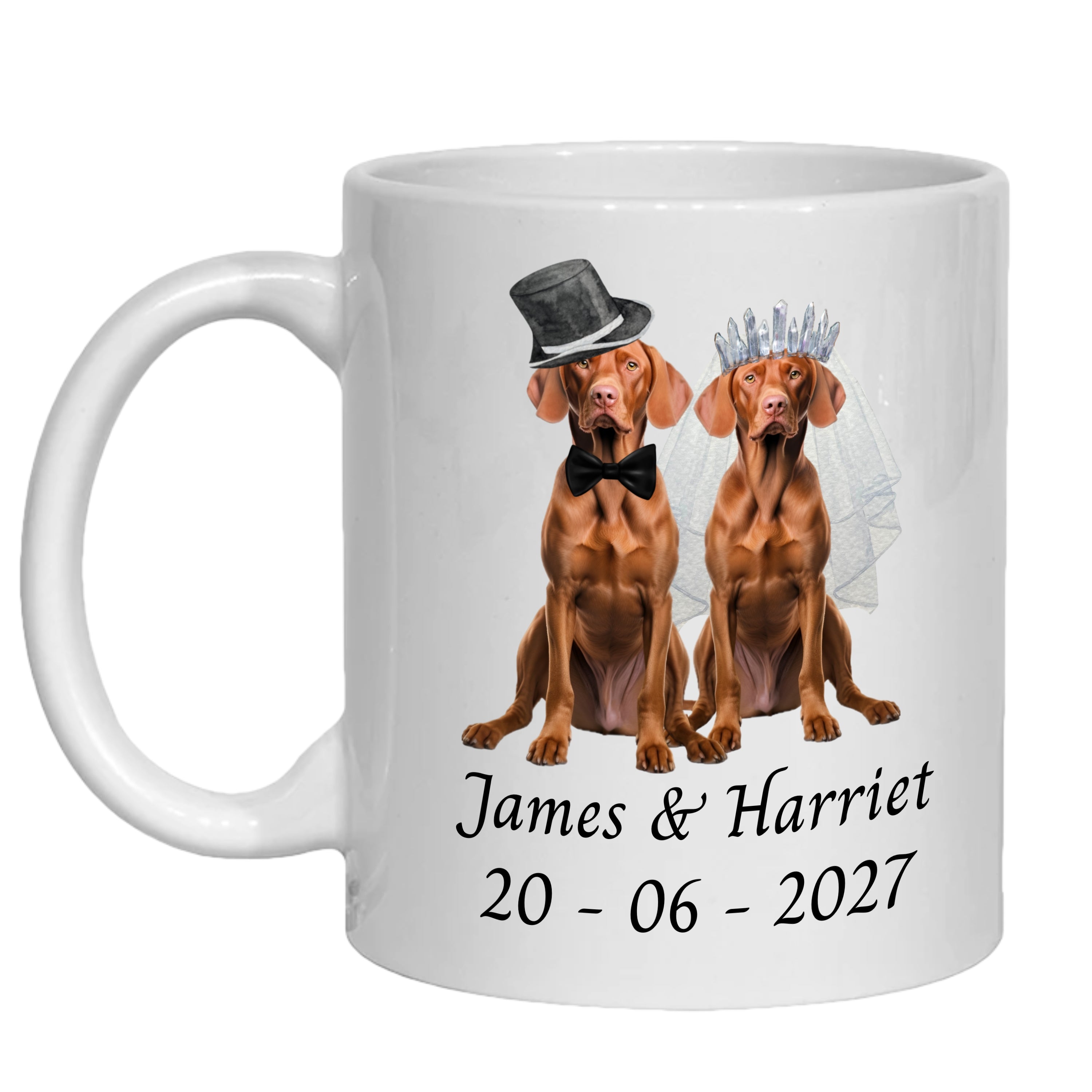 Viszla Wedding Personalised Mug Dogs