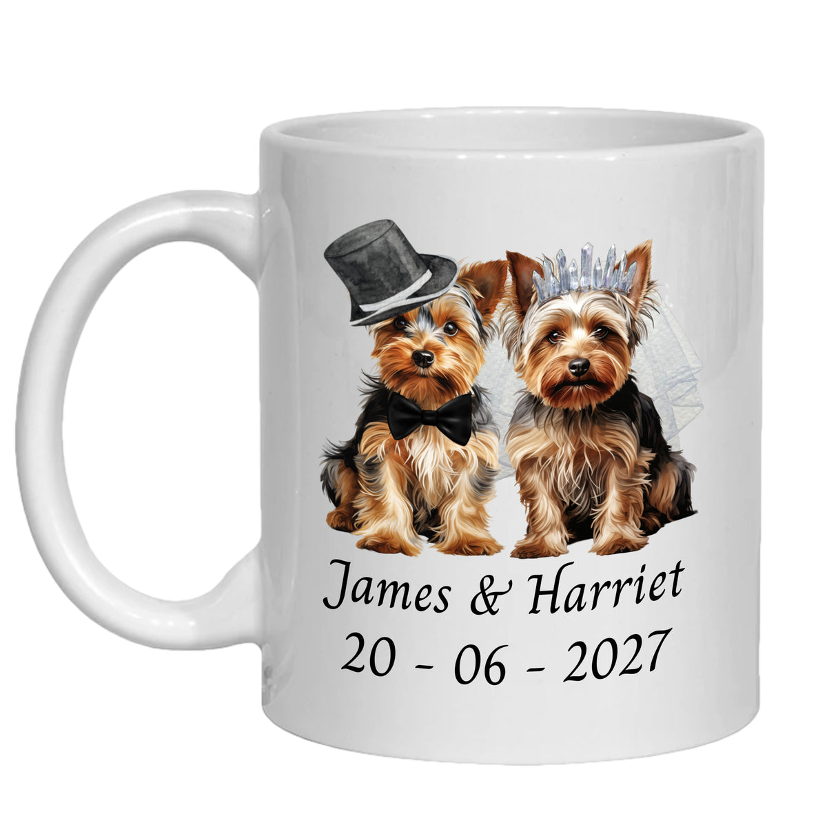 Yorkshire Terrier Wedding Personalised Mug Dogs