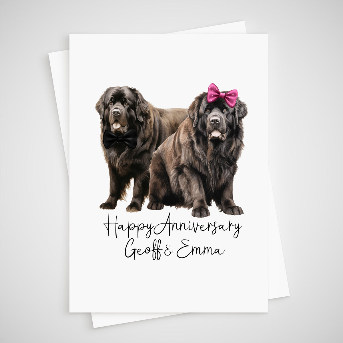 Newfoundland Anniversary Card Personalised Dog