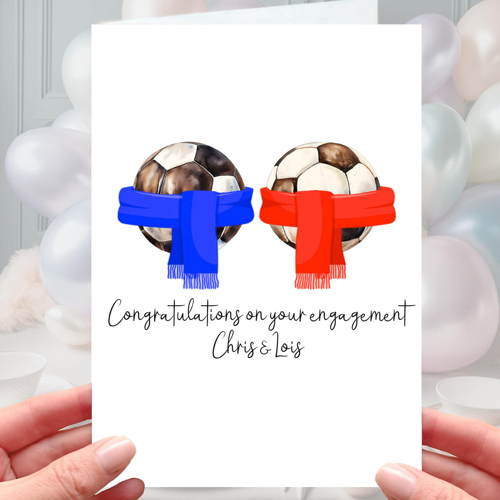 Football Engagement Card Personalised Soccer Scarf