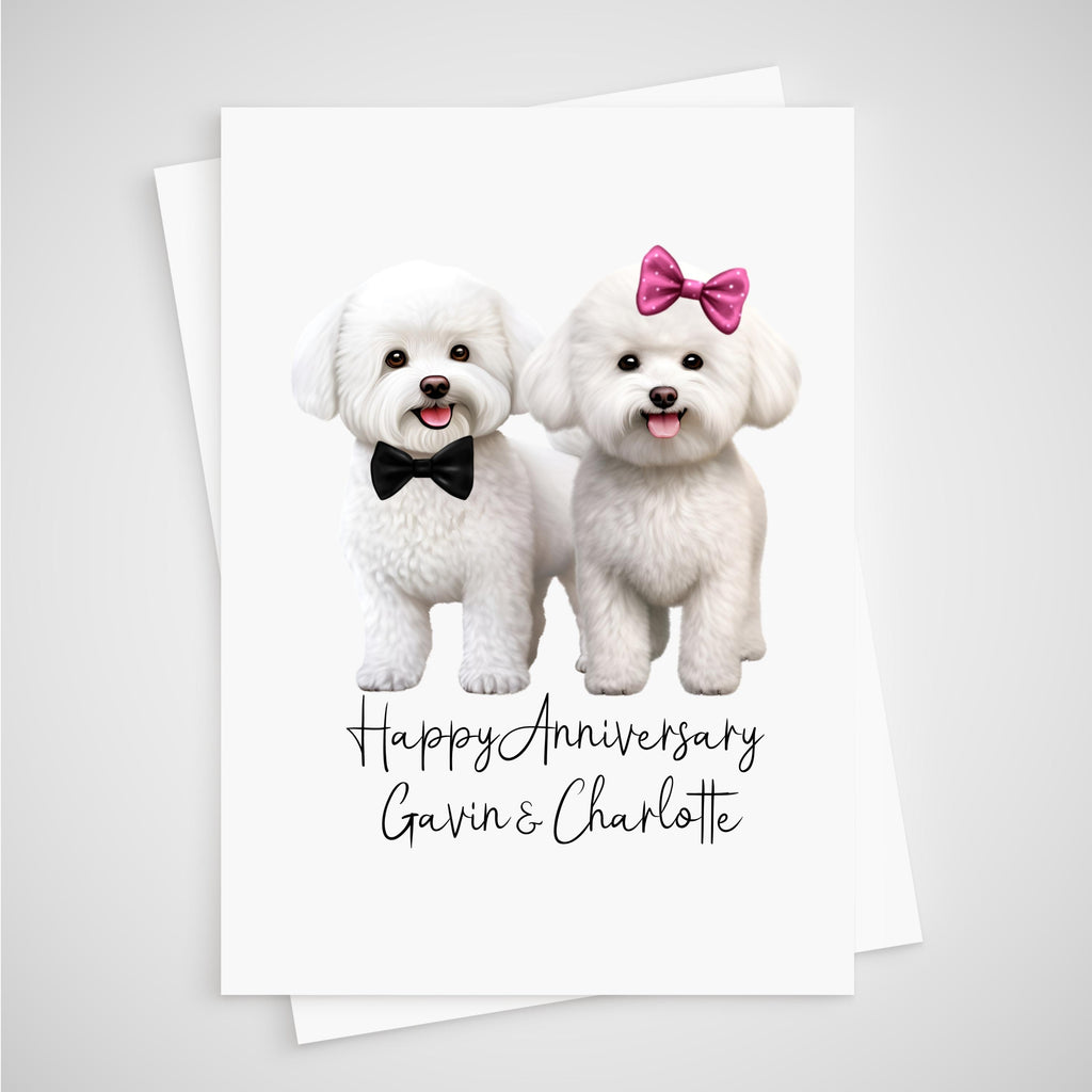 Bichon Frise Anniversary Card Personalised Dog