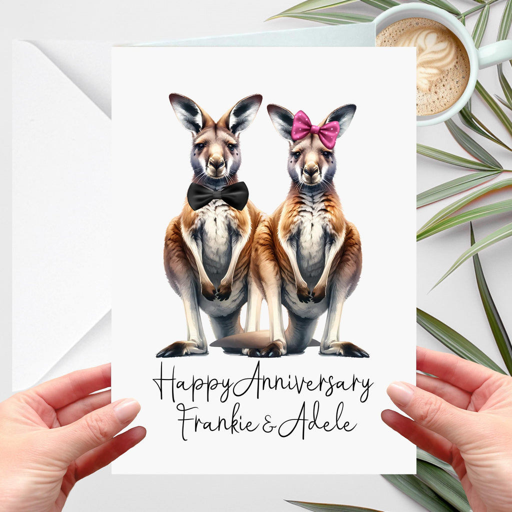Kangaroo Anniversary Card Personalised