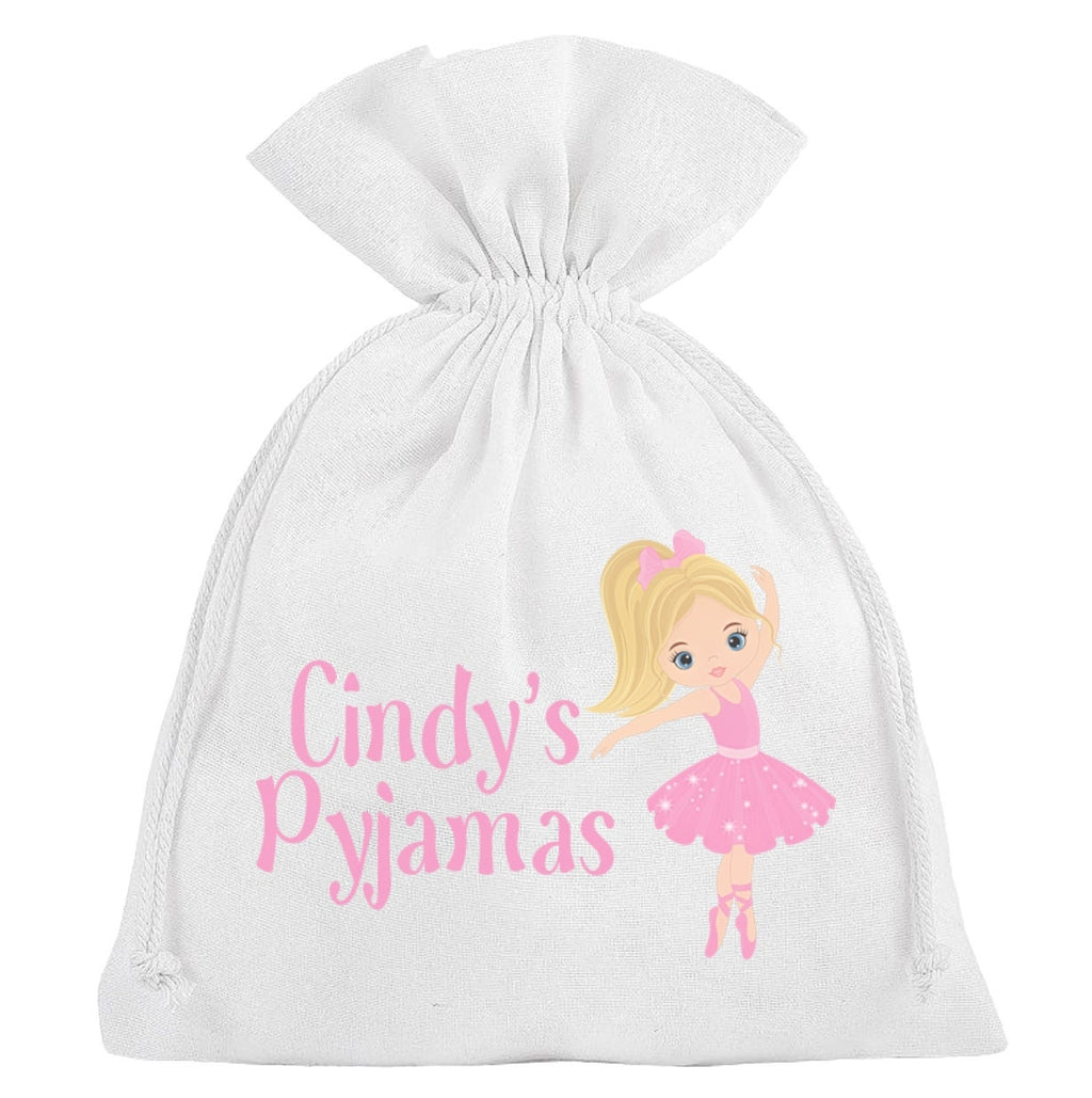 Ballet Pyjama Bag Personalised for Girls Ballerina PJ's