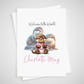 Otter Baby Card Personalised Girl Newborn Welcome to the World