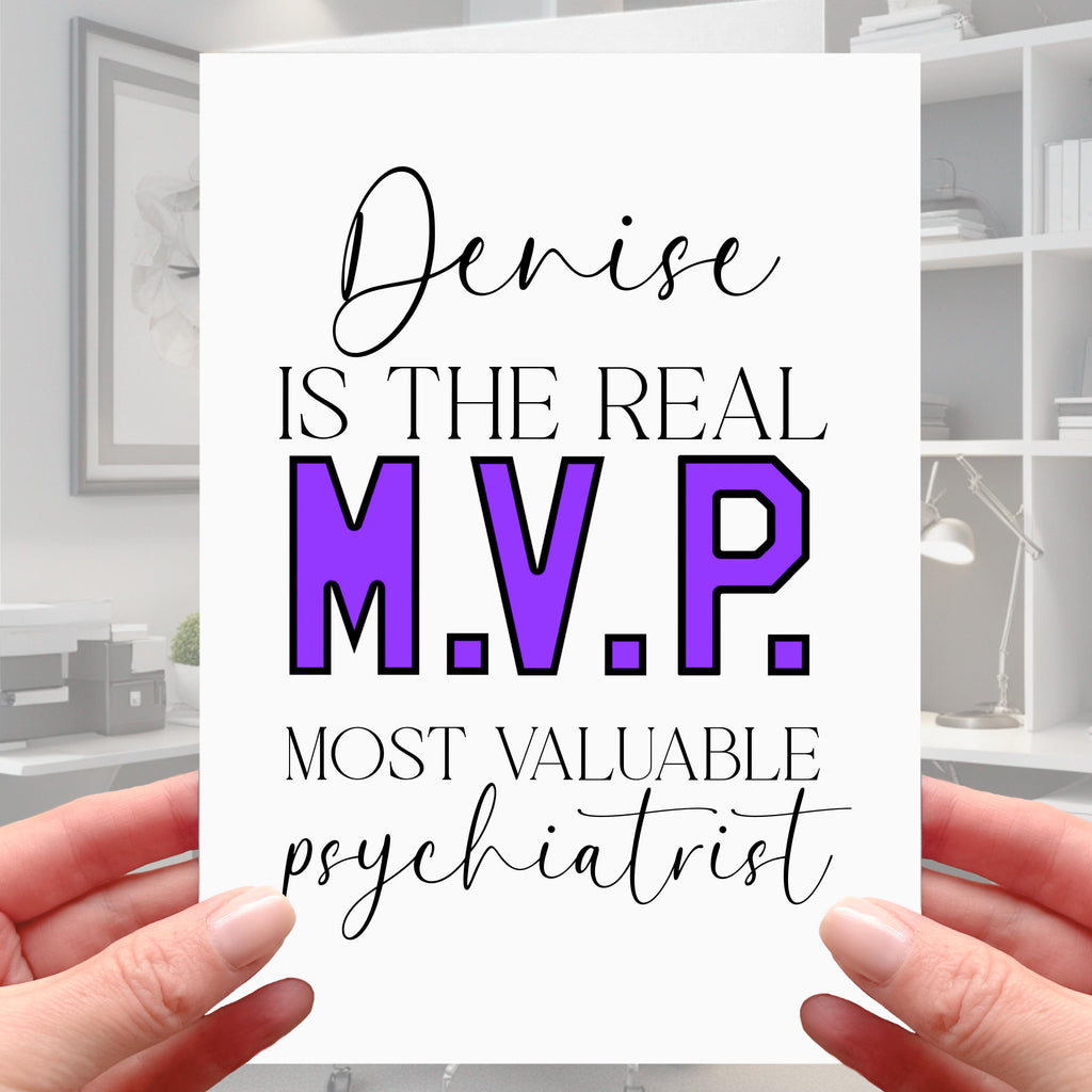 Psychiatrist Card Personalised MVP New Job Retirement Pschiatric Nurse Psychotherapist