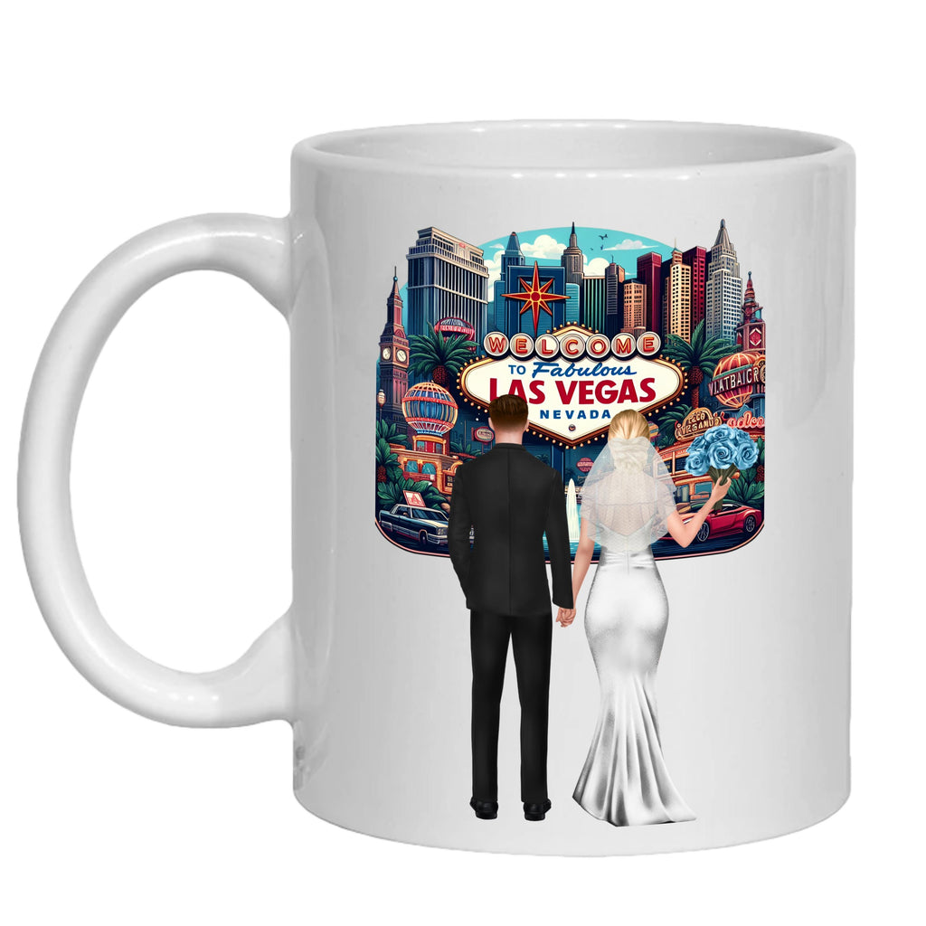 Personalized Las Vegas Wedding Mug gift for Bride & Groom