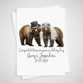 Personalised Bear Wedding Card Bride & Groom Grizzly