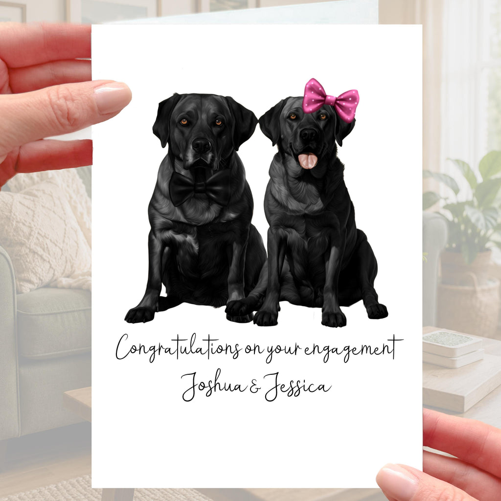 Labrador Engagement Card Personalised Dog Golden Black Chocolate