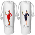 Personalized Air Hostess Wine Bottle Bag: New Job Gift