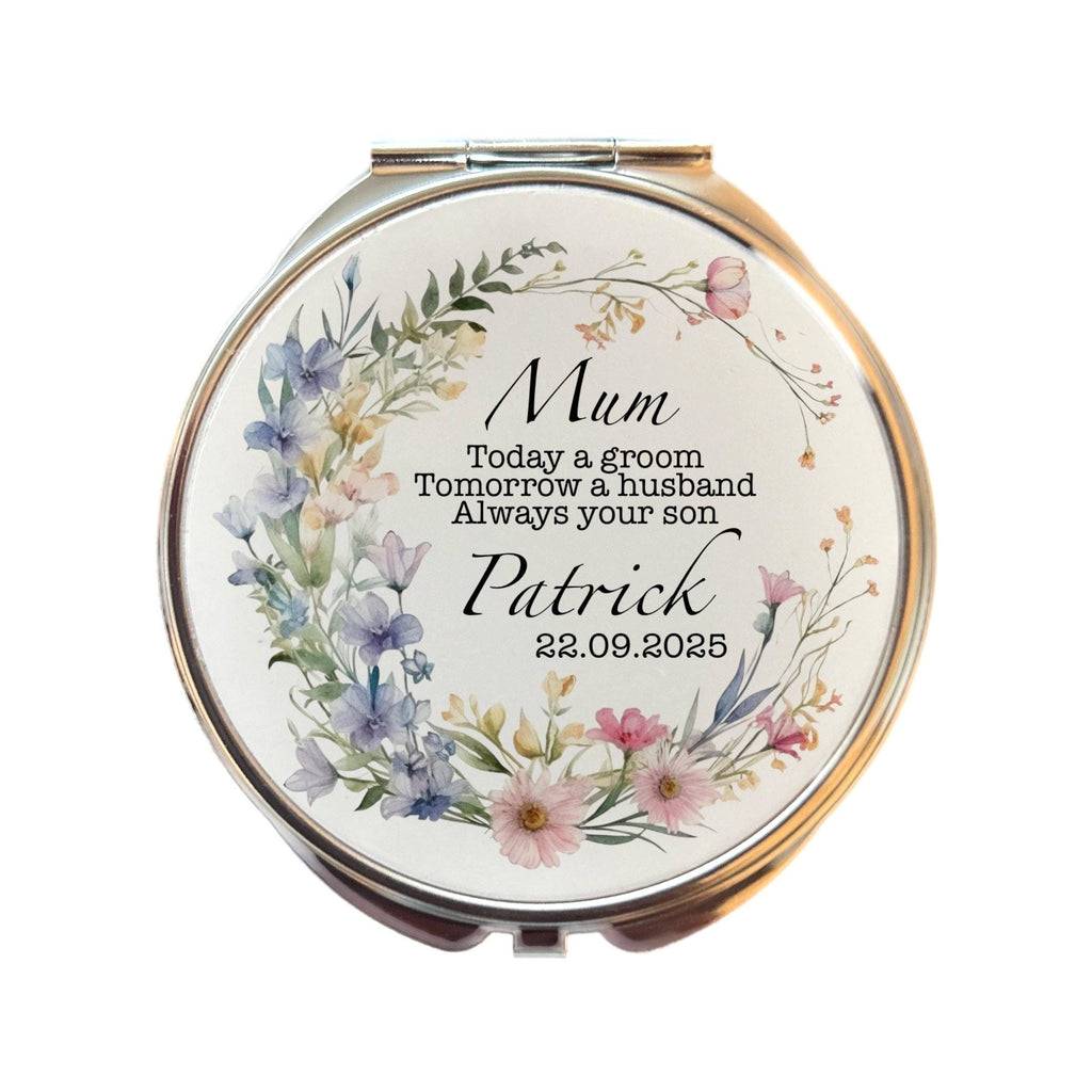 Mirror for Mother of the Groom Personalised Compact Wedding Day Keepsake