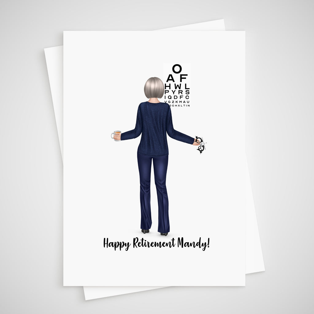 Optician Retirement Card Personalised for her