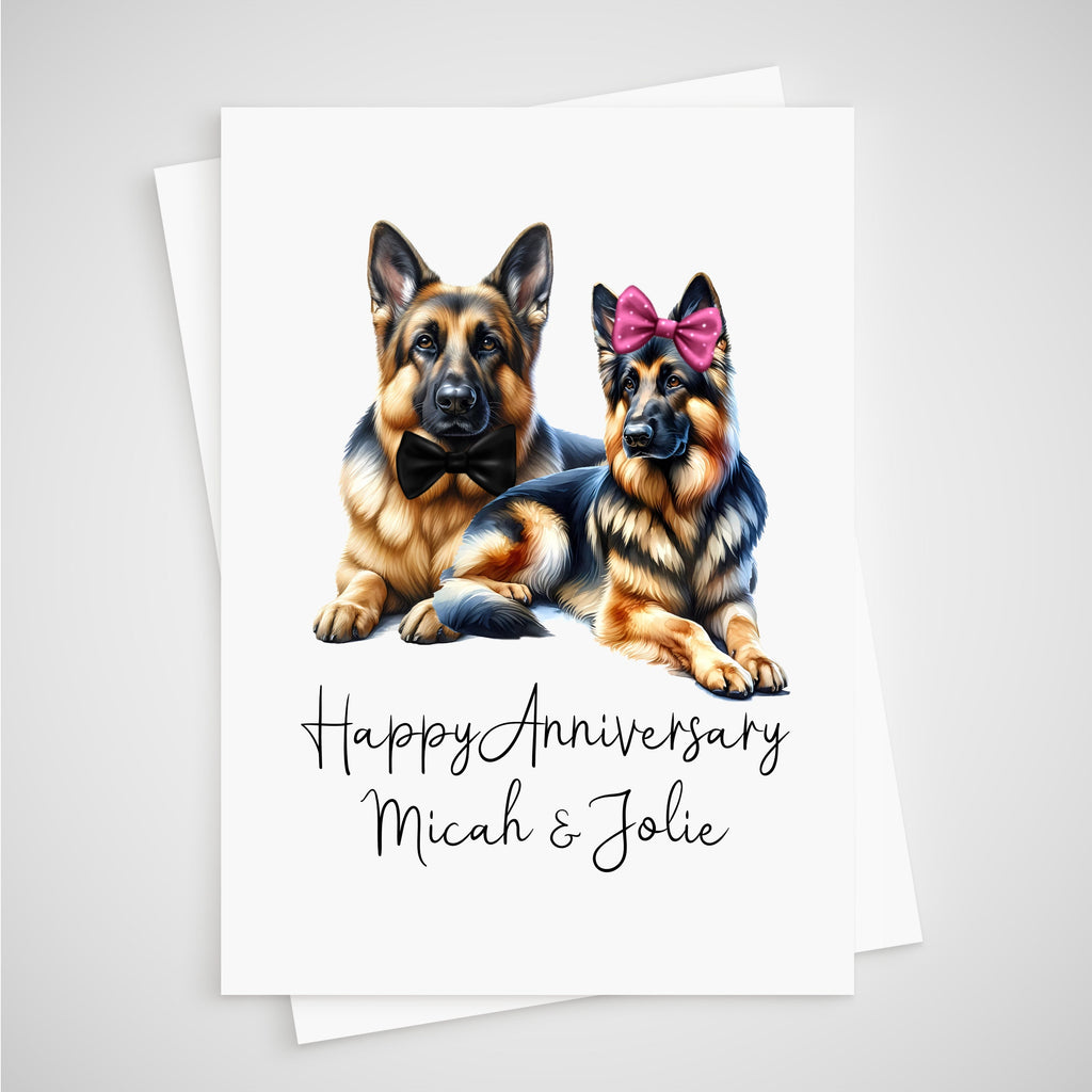 Alsatian Anniversary Card Personalised Dog German Shepherd